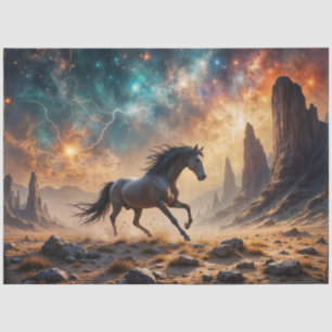 Wild Desert Stallion Nebula stars lightning Tissue Paper