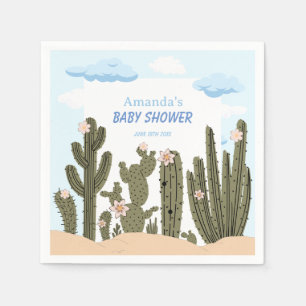 Wild Desert with Cactus Cute Baby Shower Welcome Napkin