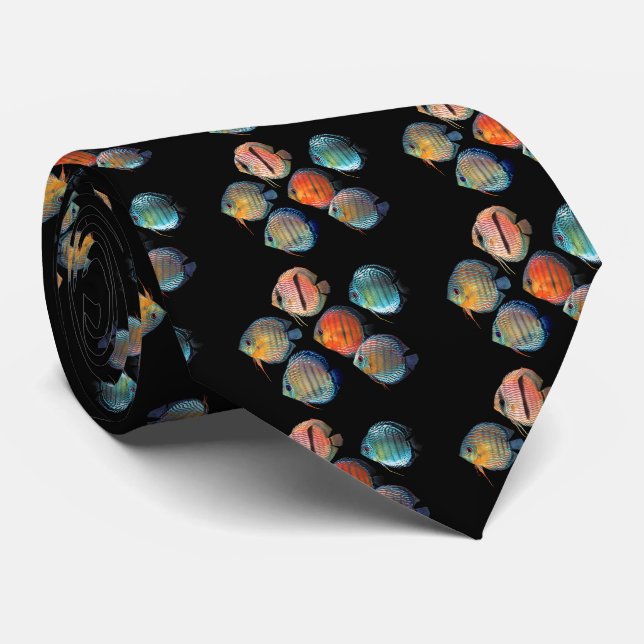 Wild Discus Fish Tie (Rolled)