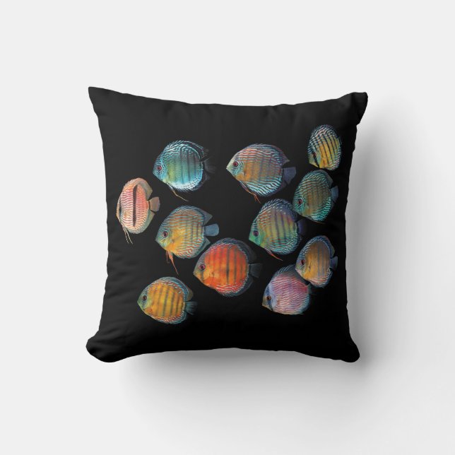 Wild Discus Throw Pillow (Front)