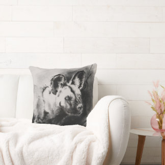 Wild Dog Throw Pillow