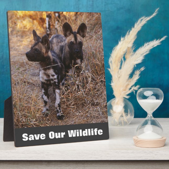 Wild Dogs Save Our Wildlife Plaque (Side)