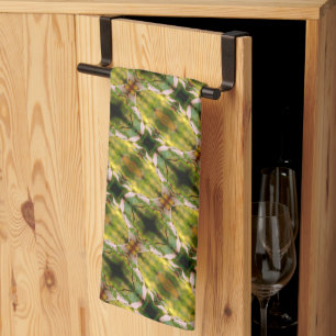 Wild Dogwood Flower Blossoms Abstract Pattern Kitchen Towel