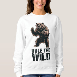 Wild Dominance: Roaring Grizzly Power Sweatshirt