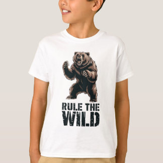 Wild Dominance: Roaring Grizzly Power T-Shirt