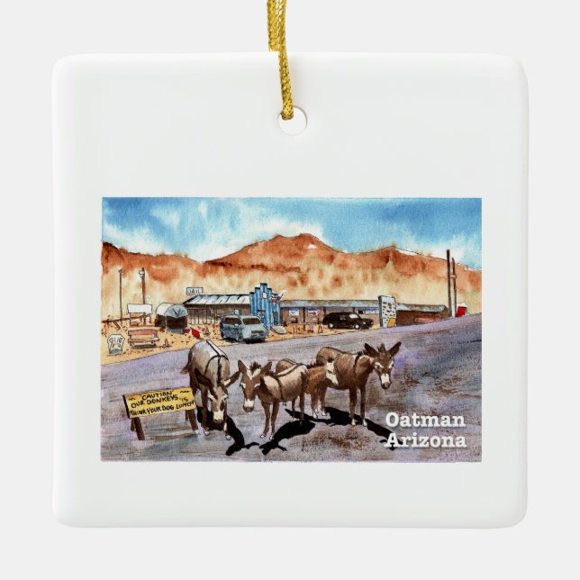 Wild Donkeys of Oatman, Arizona Ornament (Front)