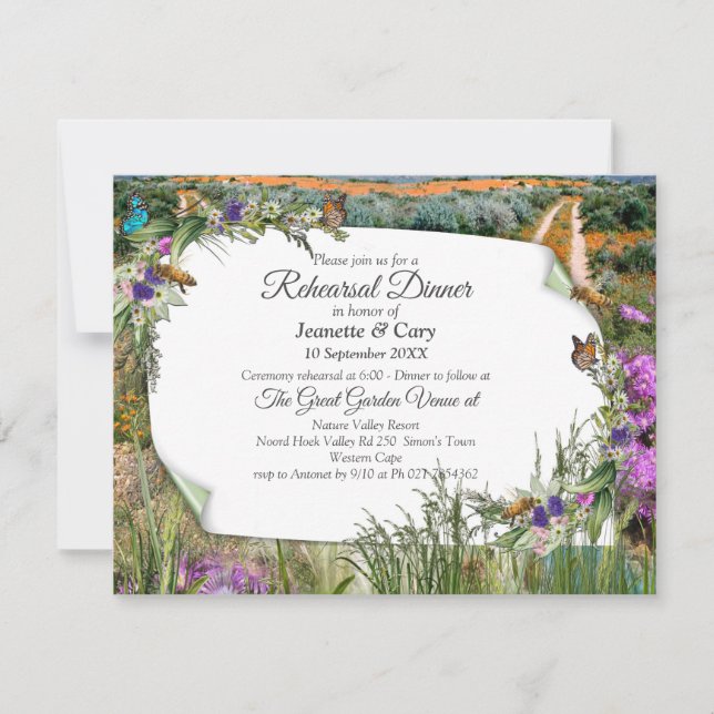 Wild Eco-friendly Grasses & Spring flowers Invitation (Front)