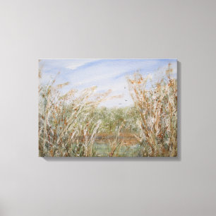 Wild Edge of a Natural Pond Watercolor Print
