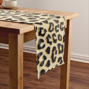 Wild Elegance Leopard Print Short Table Runner