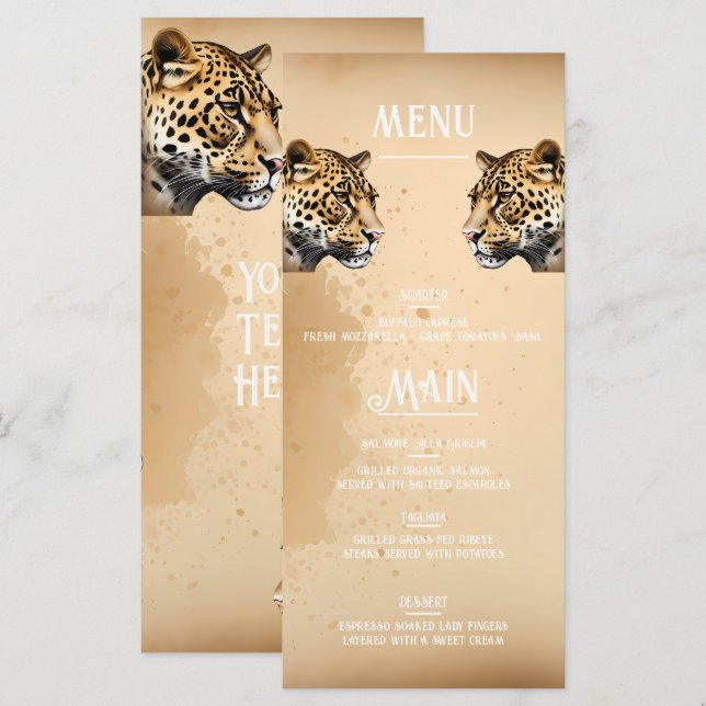 "Wild Elegance: The Leopard Invitation" Menu (Front/Back)