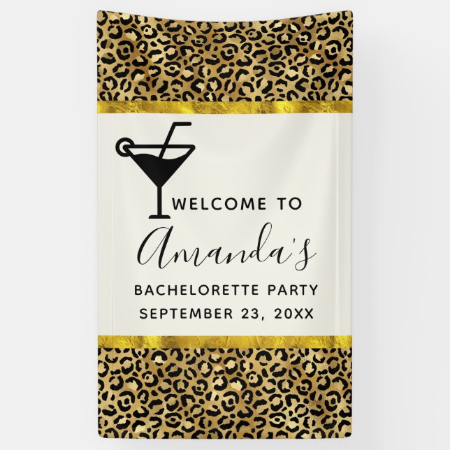 Wild & Exotic Leopard Print Pattern Bachelorette Banner (Vertical)