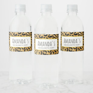 Wild & Exotic Leopard Print Pattern Bachelorette Water Bottle Label