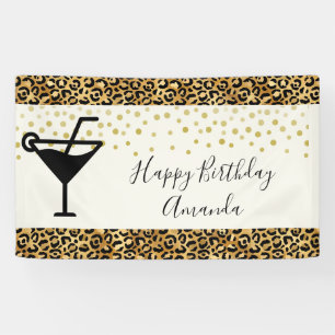 Wild & Exotic Leopard Print Pattern Birthday Banner