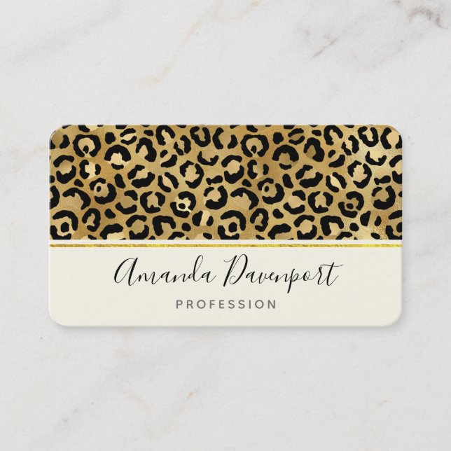 Wild & Exotic Leopard Print Pattern Business Card (Front)