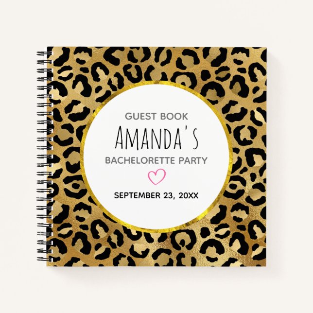 Wild & Exotic Leopard Print Pattern Guest Book (Front)