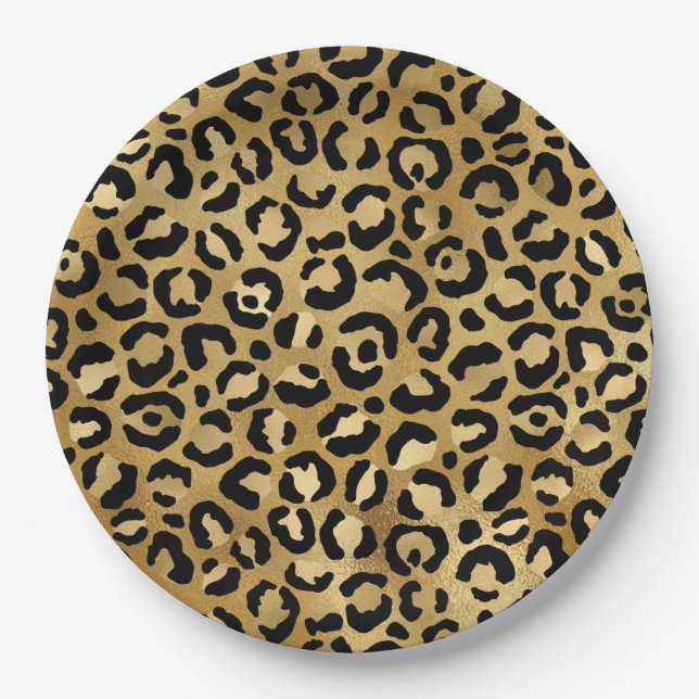 Wild & Exotic Leopard Print Pattern Paper Plate (Front)