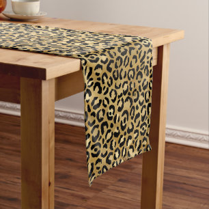 Wild & Exotic Leopard Print Pattern Short Table Runner