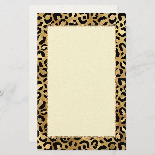 Wild & Exotic Leopard Print Pattern Stationery (Front/Back)