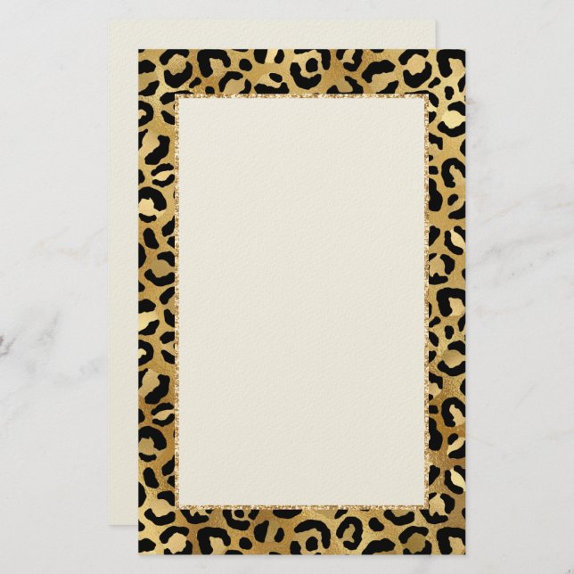 Wild & Exotic Leopard Print Pattern Stationery (Front/Back)