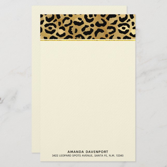 Wild & Exotic Leopard Print Pattern Stationery (Front/Back)