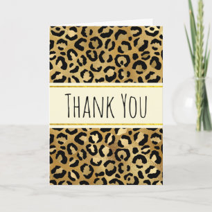 Wild & Exotic Leopard Print Pattern Thank You Card