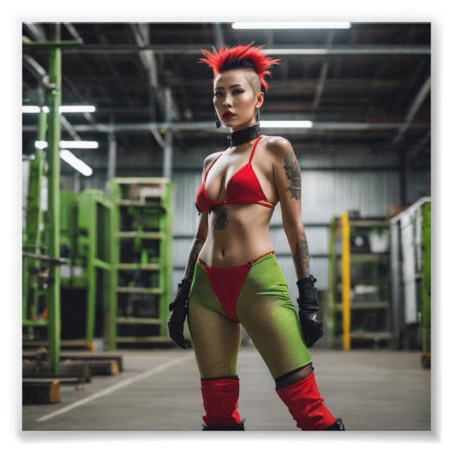 Wild Factory Punk Oriental Babe in Spandex Photo Print (Front)