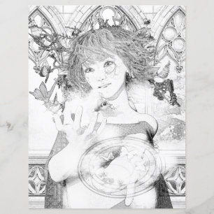 Wild Fairy Witch Colouring Page Paper