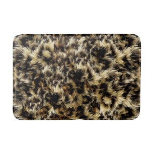 Wild Faux Fur Leopard Style Camo Print Bath Mat