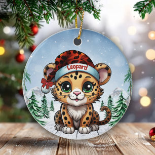 Wild Feline Lovers Woodland Wildlife Kitten 🐆🐈🐾 Ceramic Ornament
