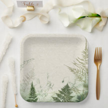 Wild Fern Paper Plate