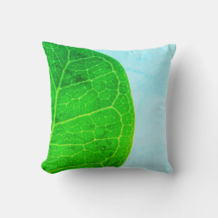 Wild Fig Green Leaf Texture Cushion Throw Pillow