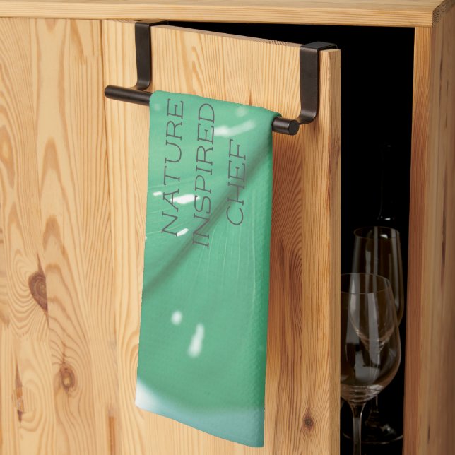 Wild Fig Leaf Minimalism Nature Inspired Chef Kitchen Towel (Thirds Fold)