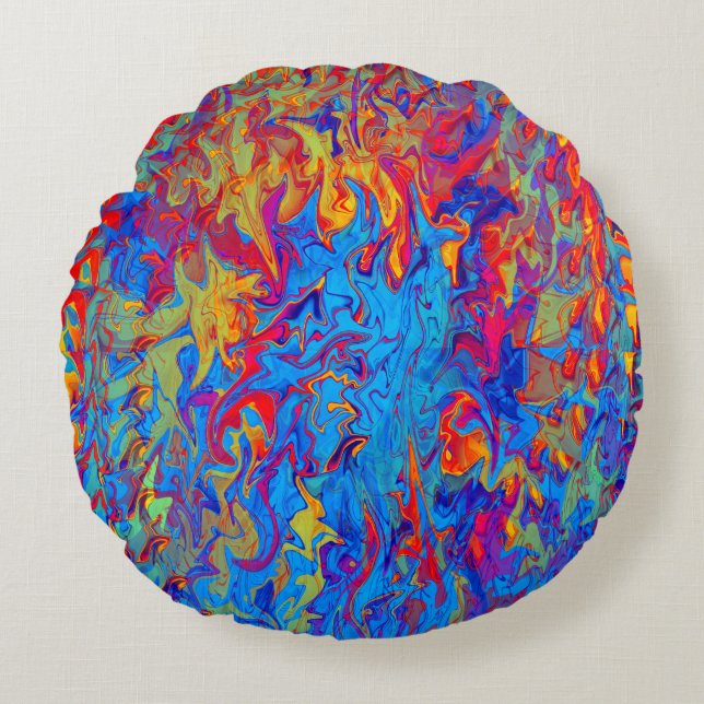 Wild Flames..... Round Pillow (Front)