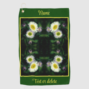 Wild Fleabane Daisy Flower Abstract Personalized Golf Towel