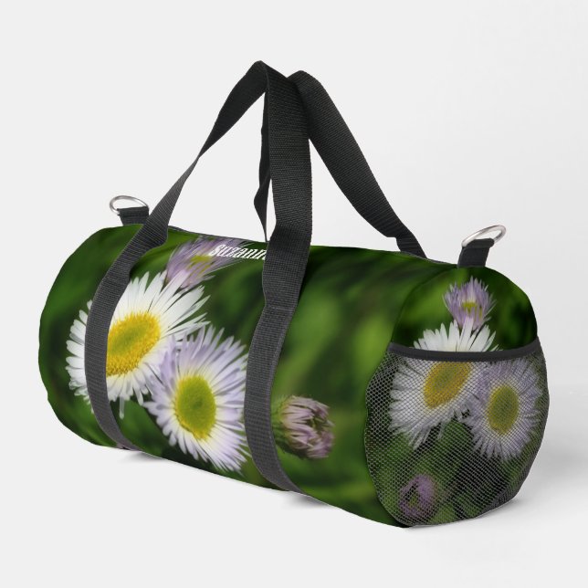 Wild Fleabane Daisy Flowers Nature Personalized Duffle Bag (Right Corner)