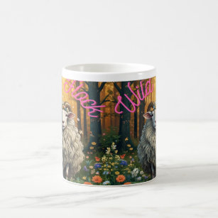 Wild Flock Sheep in the Forest Coffee Mug