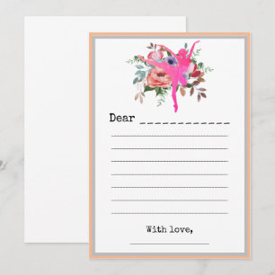 Wild Floral Ballerina Dancer Birthday Note card 