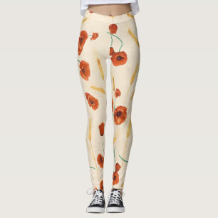 Wild floral: light background pattern. leggings
