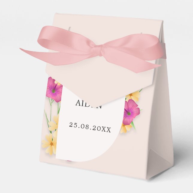 Wild Floral Meadow Wedding  Favor Box (Front Side)