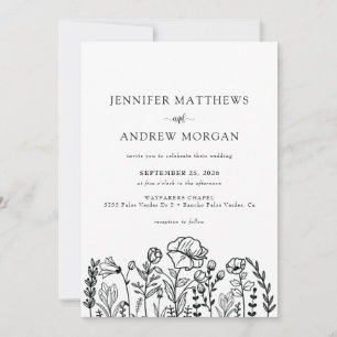 Wild Floral   Qr Code wedding Invitation
