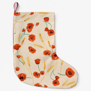 Wild floral seamless pattern on a light background small christmas stocking