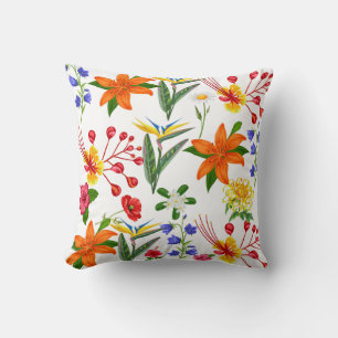 Wild floral throw pillow