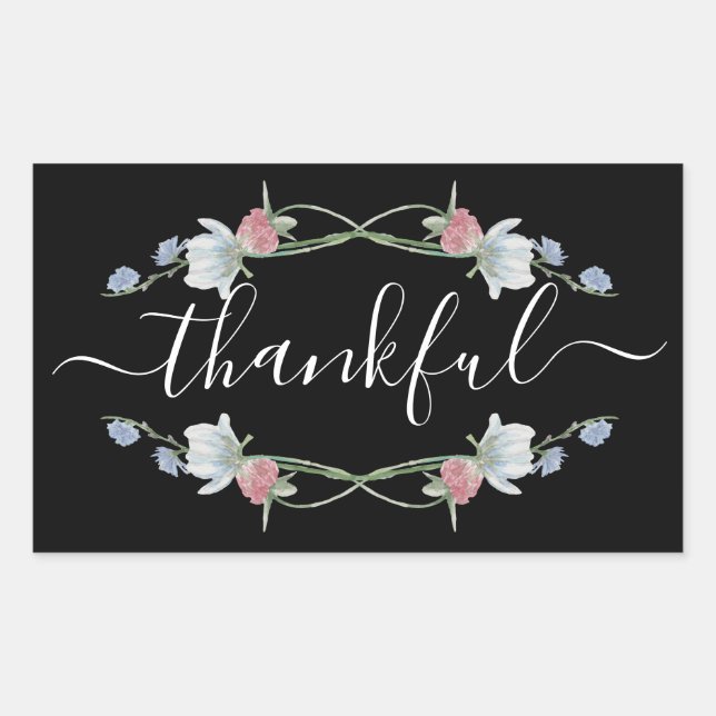 Wild Floral Wreath, Thanksgiving Sticker (Front)