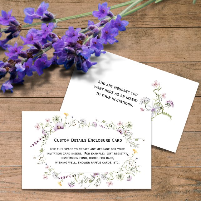 Wild Flower Blooms Custom Details Enclosure Card (Creator Uploaded)