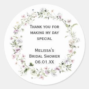 Wild Flower Blooms Personalize Stickers