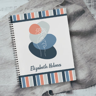 Wild Flower Boho Colour Palette Stripes Pattern Notebook