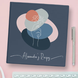 Wild Flower Boho Rosettes Script Name Recipes Binder