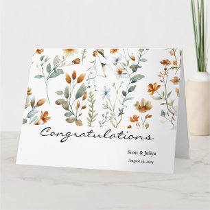 Wild flower Boho wedding greeting Card