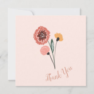 Wild Flower Bunch Floral Art Thank You  