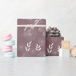 Wild Flower Doodles Pattern Wrapping Paper